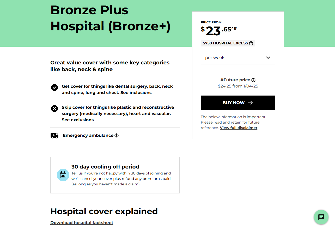 Bronze Plus Hospital (Bronze+) Bronze Plus Hospital (Bronze+)